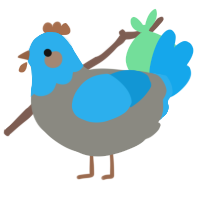 A ash and sky chicken with a head pattern