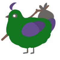 A leaf and overcast chicken