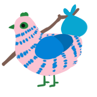 A rose and sapphire chicken with a bar pattern