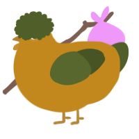 A ochre and olive chicken