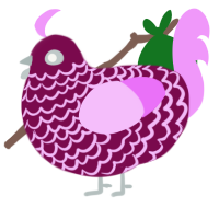 A wine and lavender chicken with a lace pattern