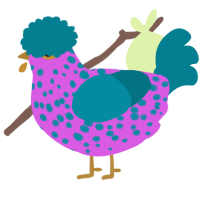 A orchid and sea chicken with a speckle pattern