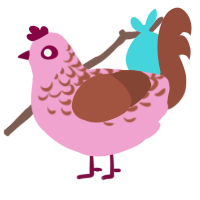 (unnamed), a pink and russet chicken with a half-lace pattern