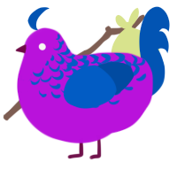 (unnamed), a amethyst and ultramarine chicken with a half-lace pattern