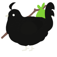 (unnamed), a black chicken with a half-lace pattern