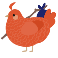 (unnamed), a vermilion chicken with a lace pattern