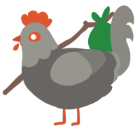 A grey and ash chicken with a head pattern