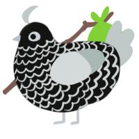 (unnamed), a black and silver chicken with a lace pattern