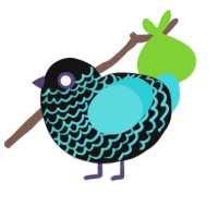 (unnamed), a black and aqua chicken with a lace pattern