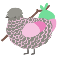 A ash and pink chicken with a lace pattern