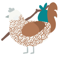 A white and brown chicken with a double-lace pattern