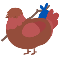 A russet and red chicken with a head pattern