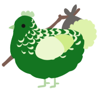 A leaf and apple chicken with a half-lace pattern