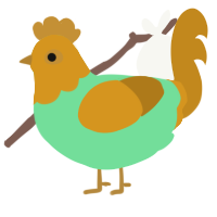 (unnamed), a spring and ochre chicken with a head pattern