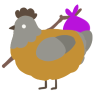 A gold and ash chicken with a head pattern