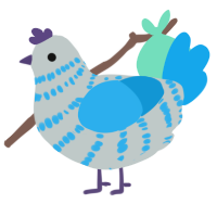 A silver and sky chicken with a bar pattern
