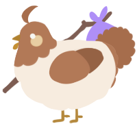 A cream and brown chicken with a head pattern
