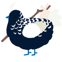 Yume, a tumblr and white chicken with a half-lace pattern