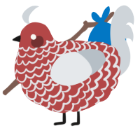 Flowing Vengeance, a red and mist chicken with a lace pattern