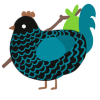 A black and sea chicken with a lace pattern