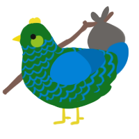 A leaf and sapphire chicken with a lace pattern