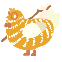 A ochre and silver chicken with a bar pattern