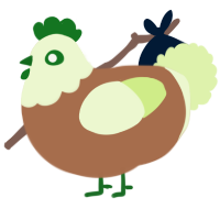 A brown and apple chicken with a head pattern