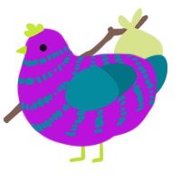 A amethyst and sea chicken with a bar pattern
