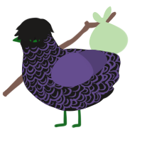 A sable and overcast chicken with a double-lace pattern