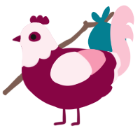 Sweet Treat, a maroon and rose chicken with a head pattern