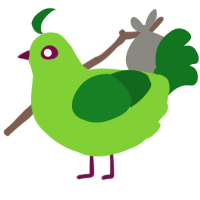 A grass and leaf chicken
