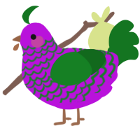 A amethyst and leaf chicken with a lace pattern