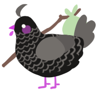 A sable and grey chicken with a lace pattern