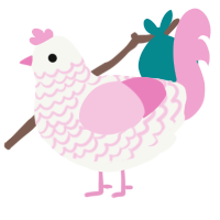 (unnamed), a white and pink chicken with a lace pattern