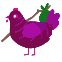 A wine and plum chicken with a half-bar pattern