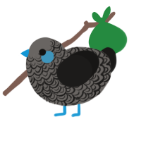 A grey and sable chicken with a double-lace pattern