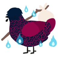 A tumblr and maroon chicken with a double-lace pattern
