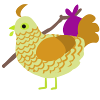(unnamed), a lemon and ochre chicken with a lace pattern