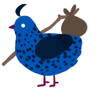 Star Shatterer, a ultramarine and tumblr chicken with a speckle pattern