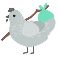 A silver chicken with a half-lace pattern