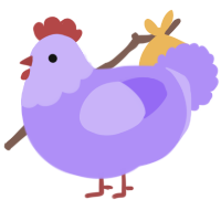 A lilac chicken with a head pattern