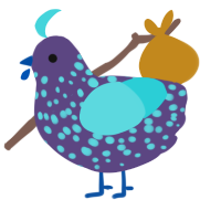 UFS blue raspberry, a overcast and aqua chicken with a speckle pattern
