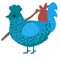 A sea and sky chicken with a lace pattern