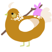 A ochre and cream chicken with a neck-speckle pattern