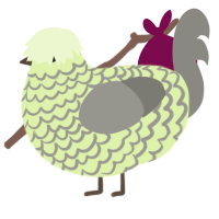 A apple and ash chicken with a lace pattern