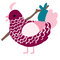 A maroon and rose chicken with a lace pattern