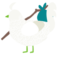 A white chicken with a double-lace pattern