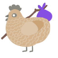 A beige chicken with a lace pattern
