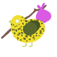 A yellow and olive chicken with a speckle pattern