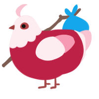 A crimson and rose chicken with a head pattern